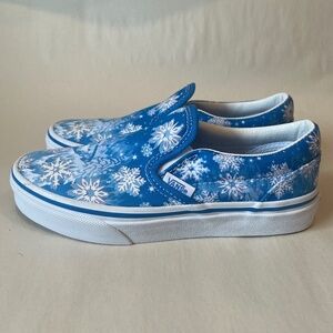 Vans Classic Slip-On V Kids 'Snowflakes - Winter Wonderland Blue' Shoes 1.5
